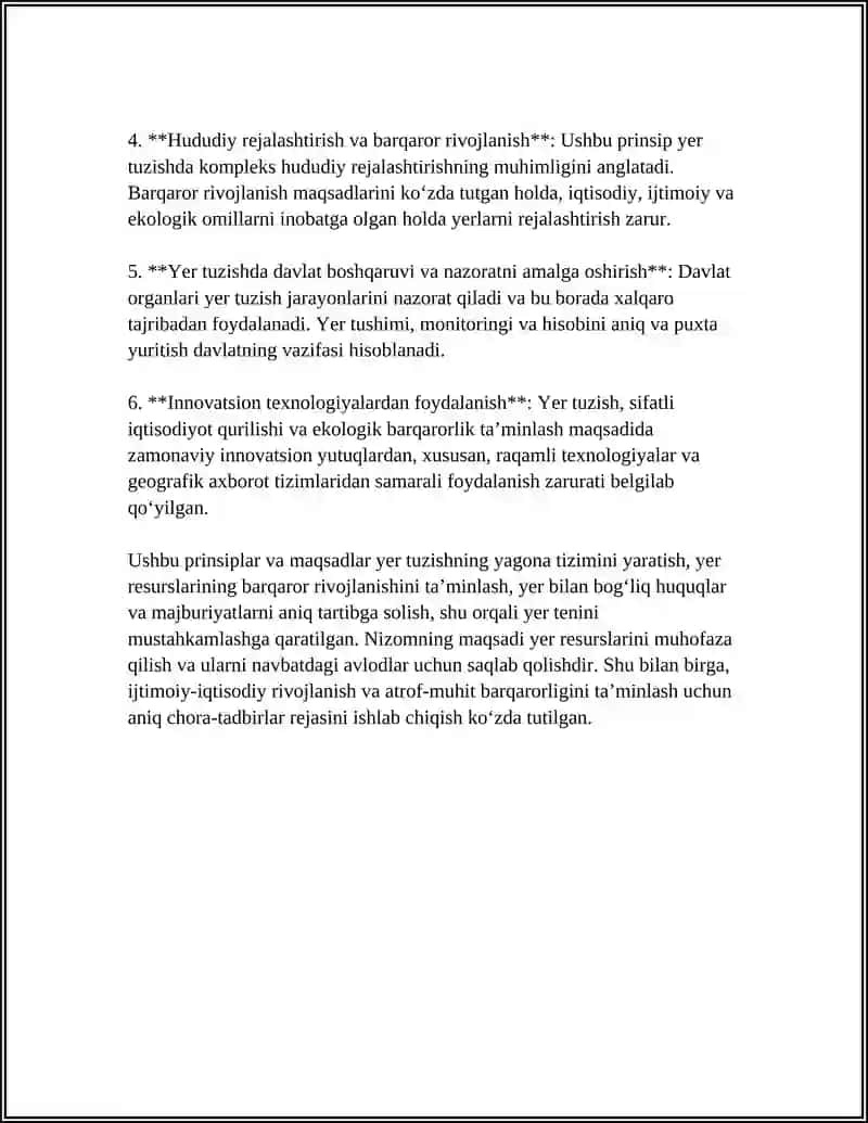 Oʻzbekiston Respublikasida Yer Tuzishning Asosiy Nizomi 4