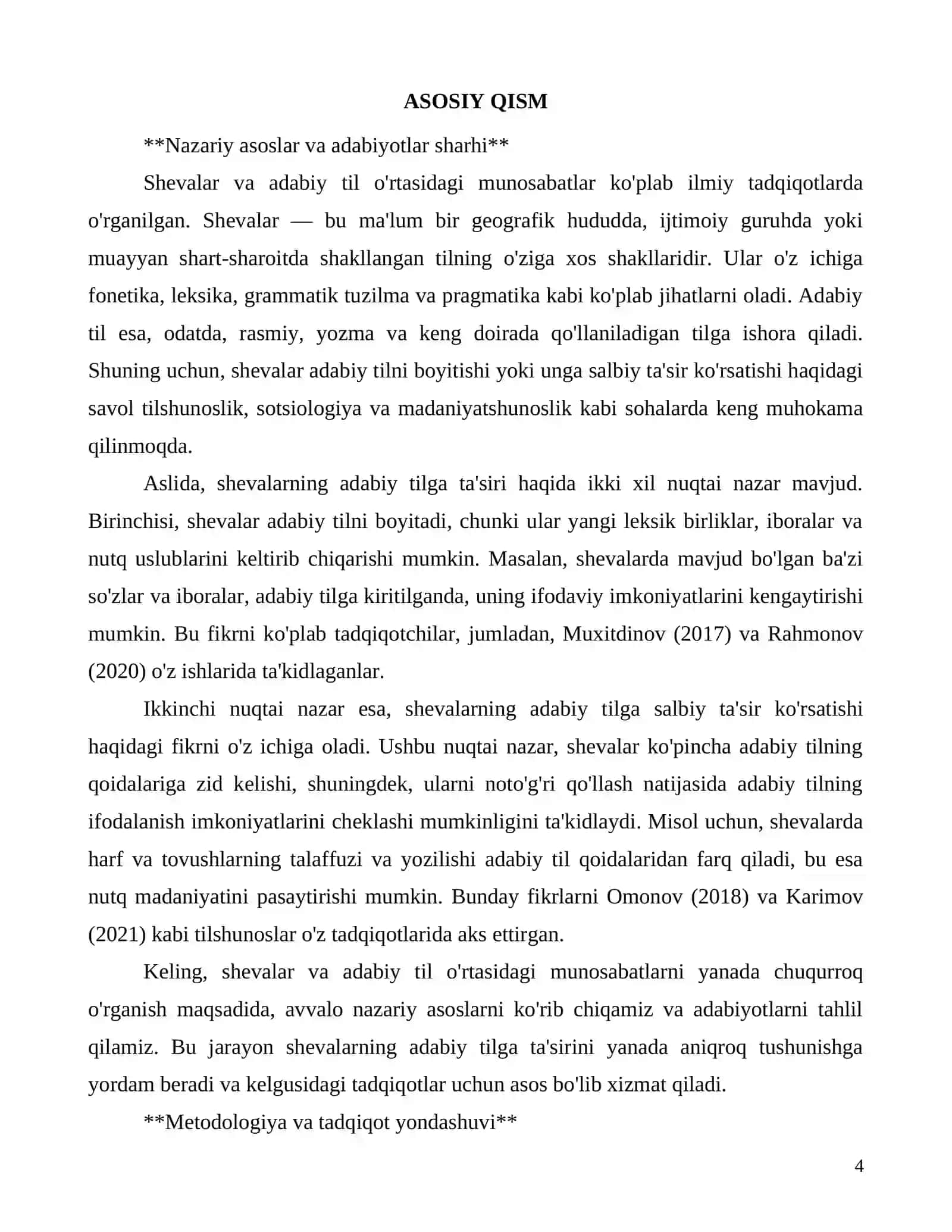 Shevalar adabiy tilni boyitishi yoki salbiy ta'siri 4