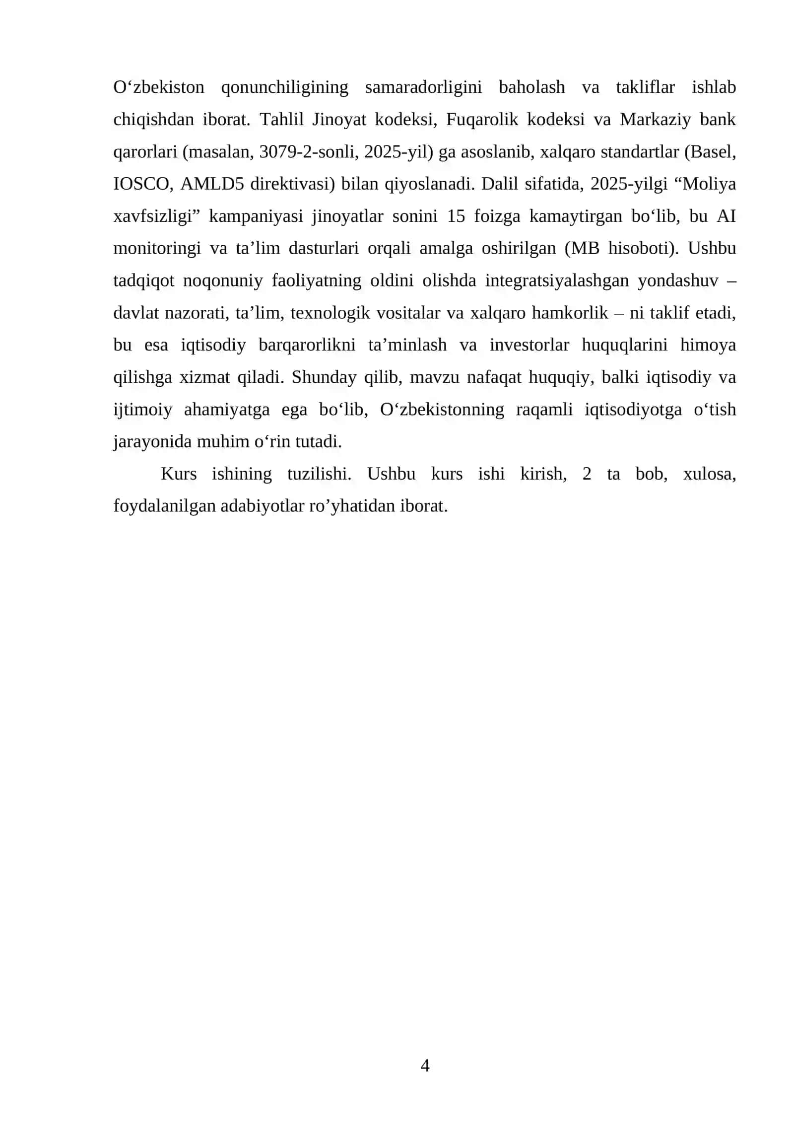 PUL MABLAGʻLARINI VA (YOKI) BOSHQA MOL-MULKNI JALB ETISHGA DOIR NOQONUNIY FAOLIYAT 4