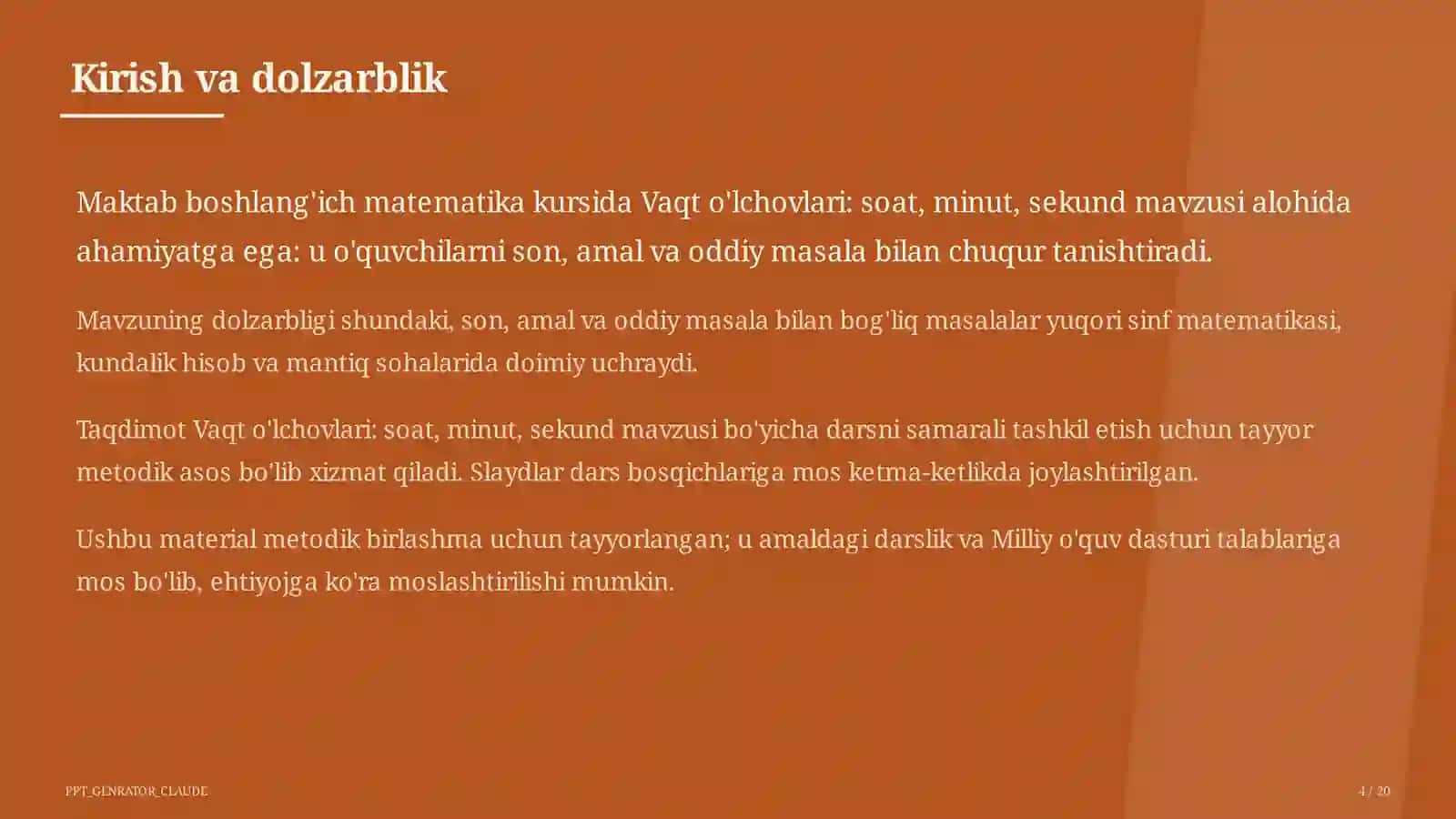 Vaqt o'lchovlari: soat, minut, sekund 4
