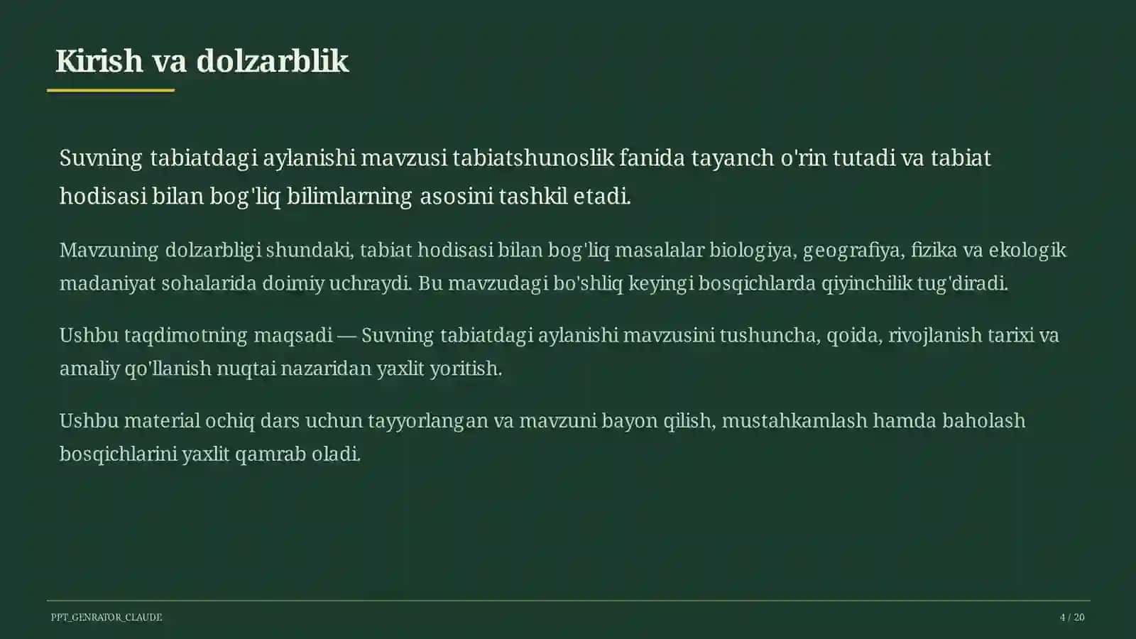 Suvning tabiatdagi aylanishi (2-sinf) 4