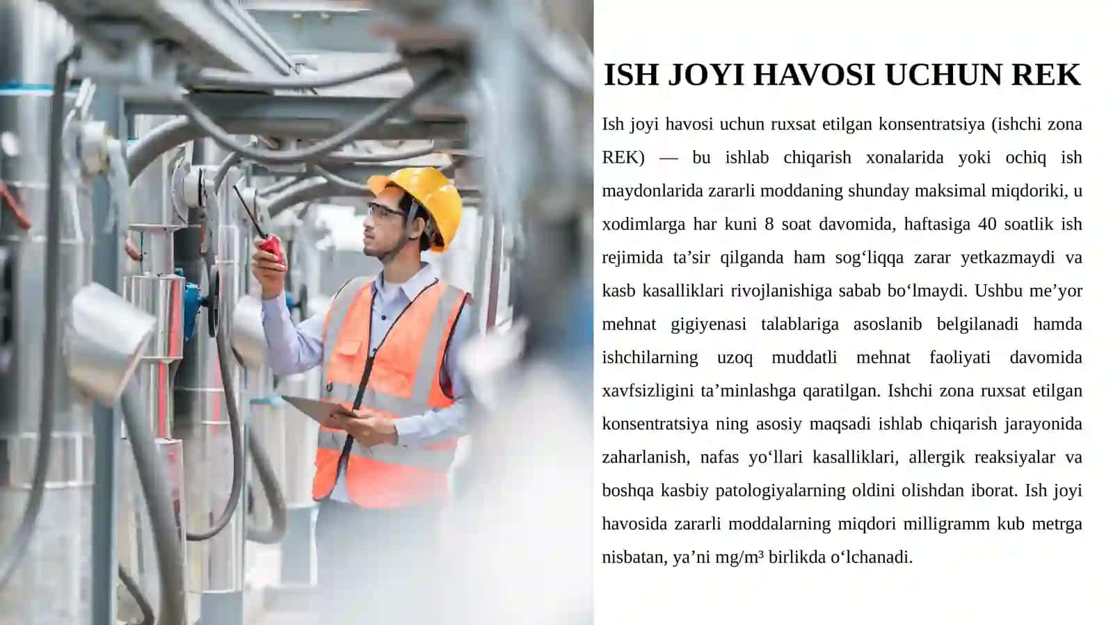 Ruxsat etilgan konsentratsiya turlari va o‘lchov birliklari 4