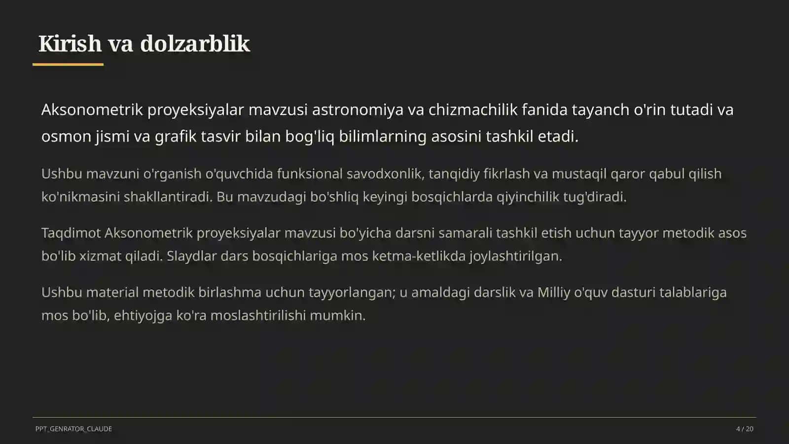 Aksonometrik proyeksiyalar (8-sinf) 4