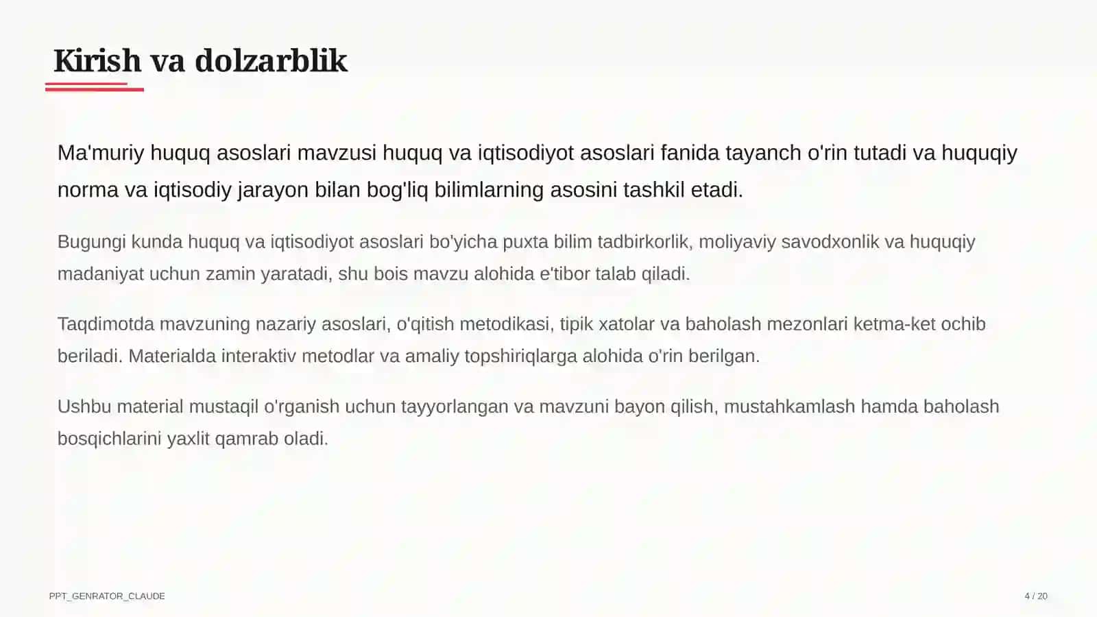Ma'muriy huquq asoslari (10-sinf) 4