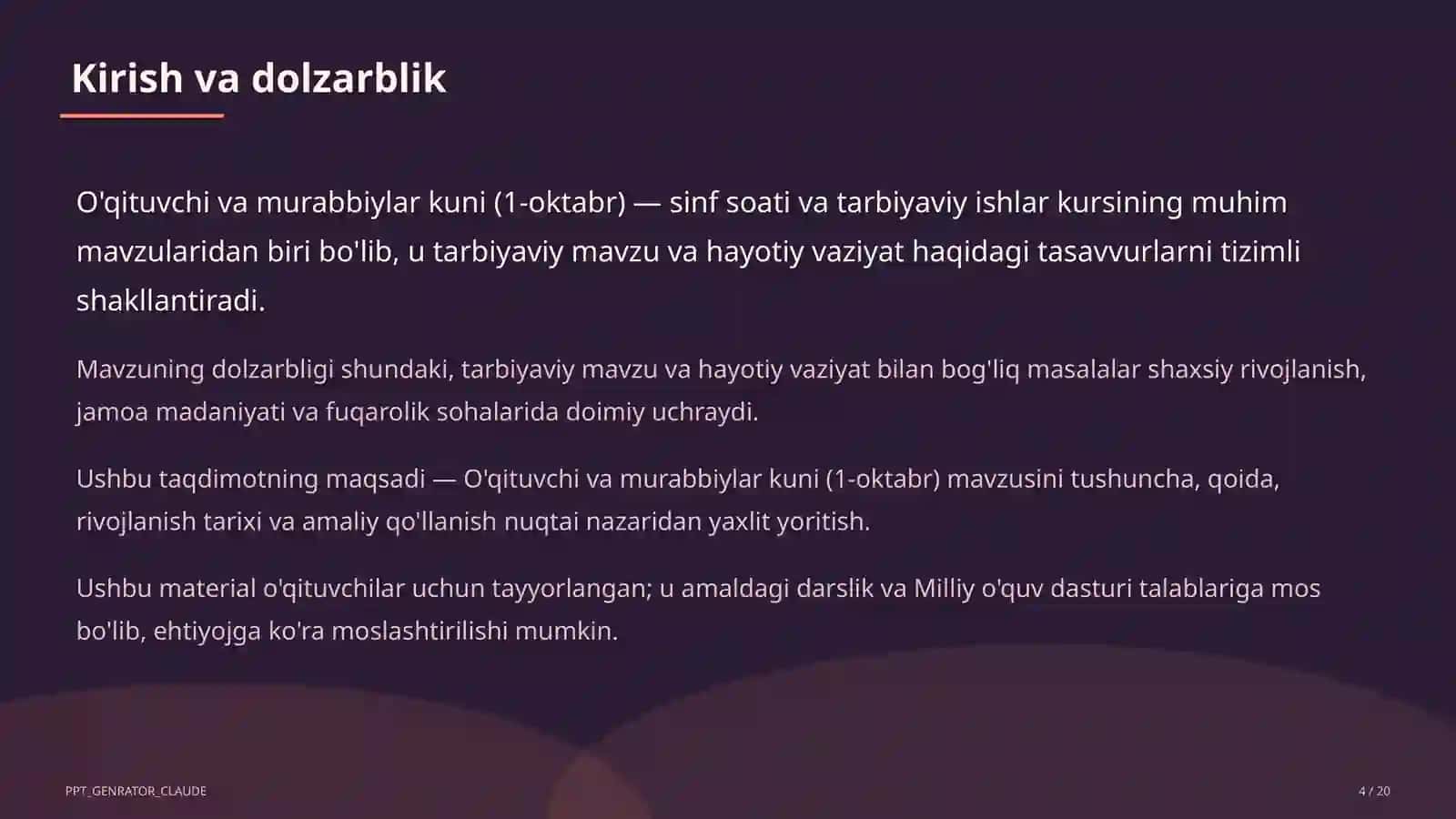O'qituvchi va murabbiylar kuni (1-oktabr) 4