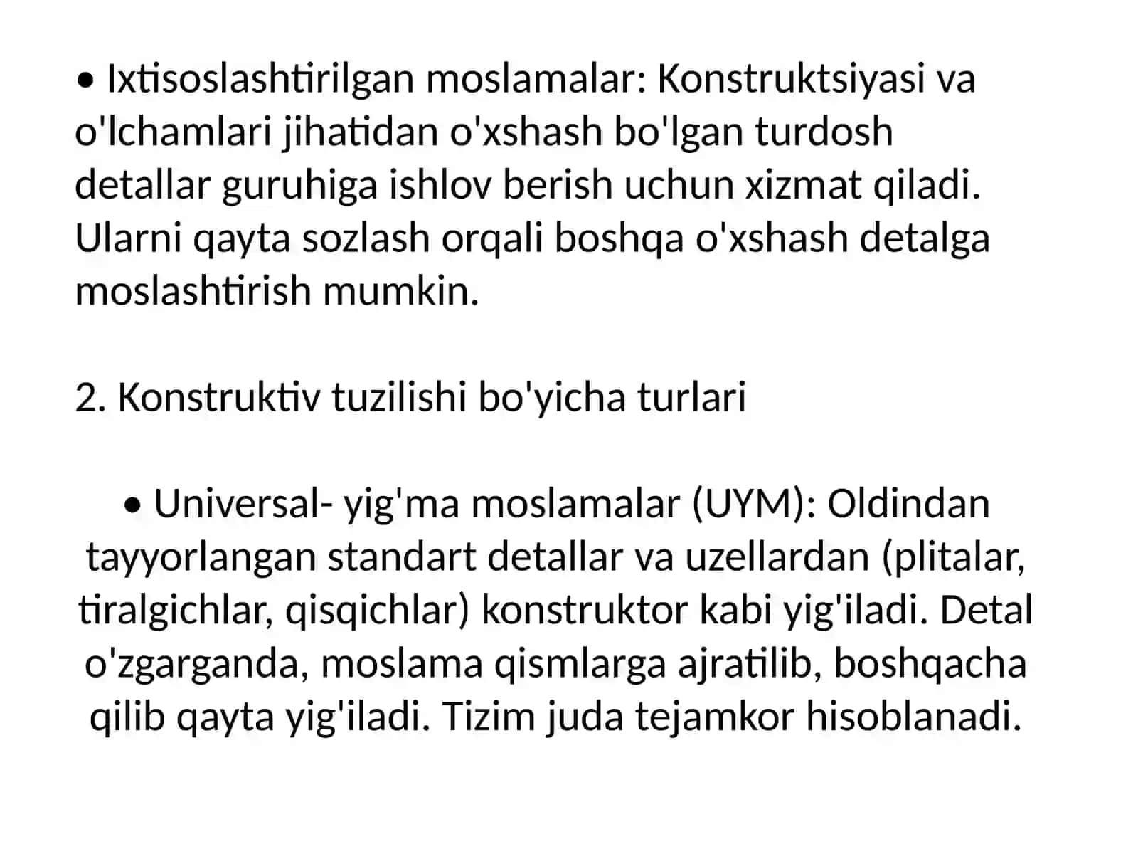 Detallarni ishlab chiqarishda texnologik moslamalarining turlari 4