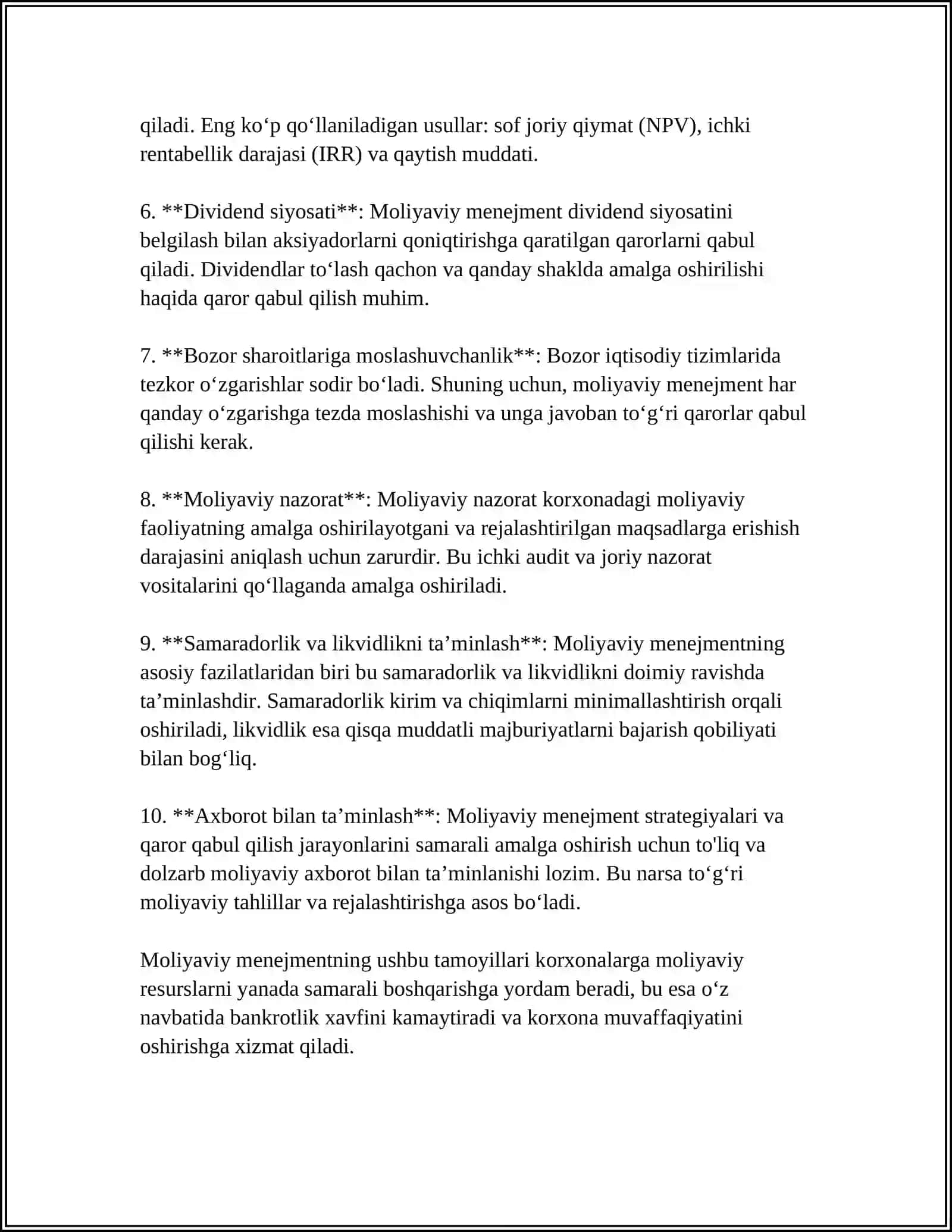 MOLIYAVIY MENEJMENT KONSEPTSIYASI 4