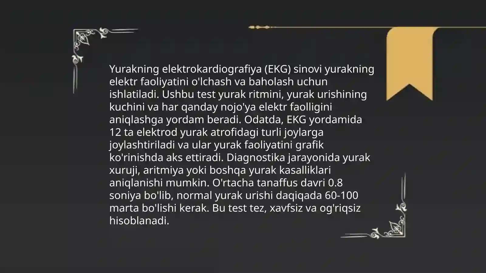 Yurak qon tomir tizimini baxolash uchun funksional sinamalar 4