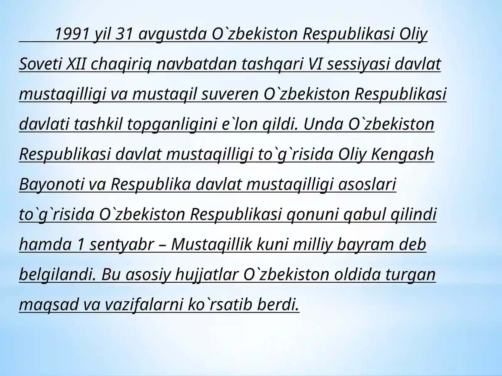 Mustaqillikning qo’lga kiritilishi 4