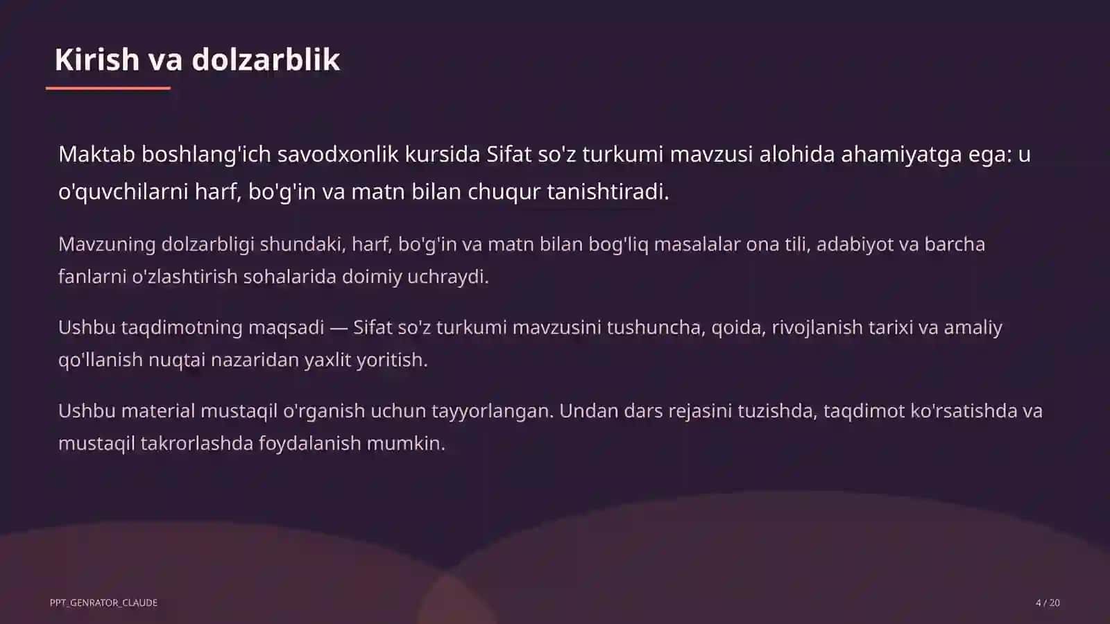 Sifat so'z turkumi (3-sinf) 4