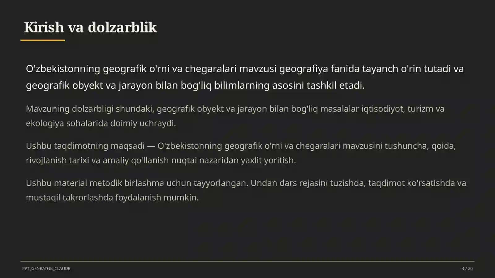 O'zbekistonning geografik o'rni va chegaralari (8-sinf) 4