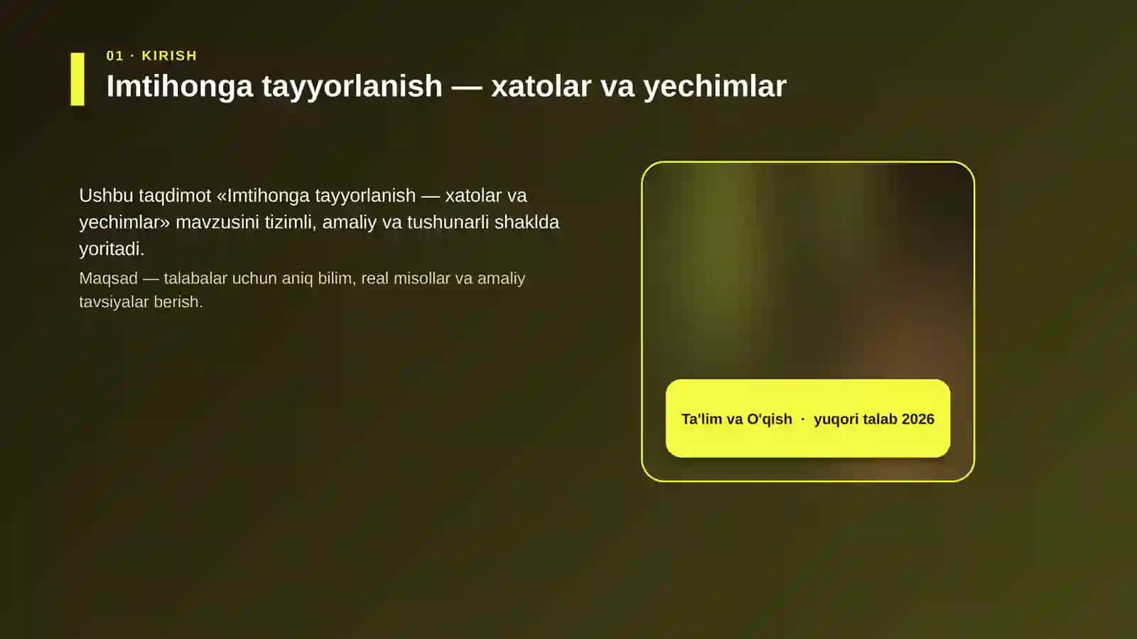Imtihonga tayyorlanish — xatolar va yechimlar 4