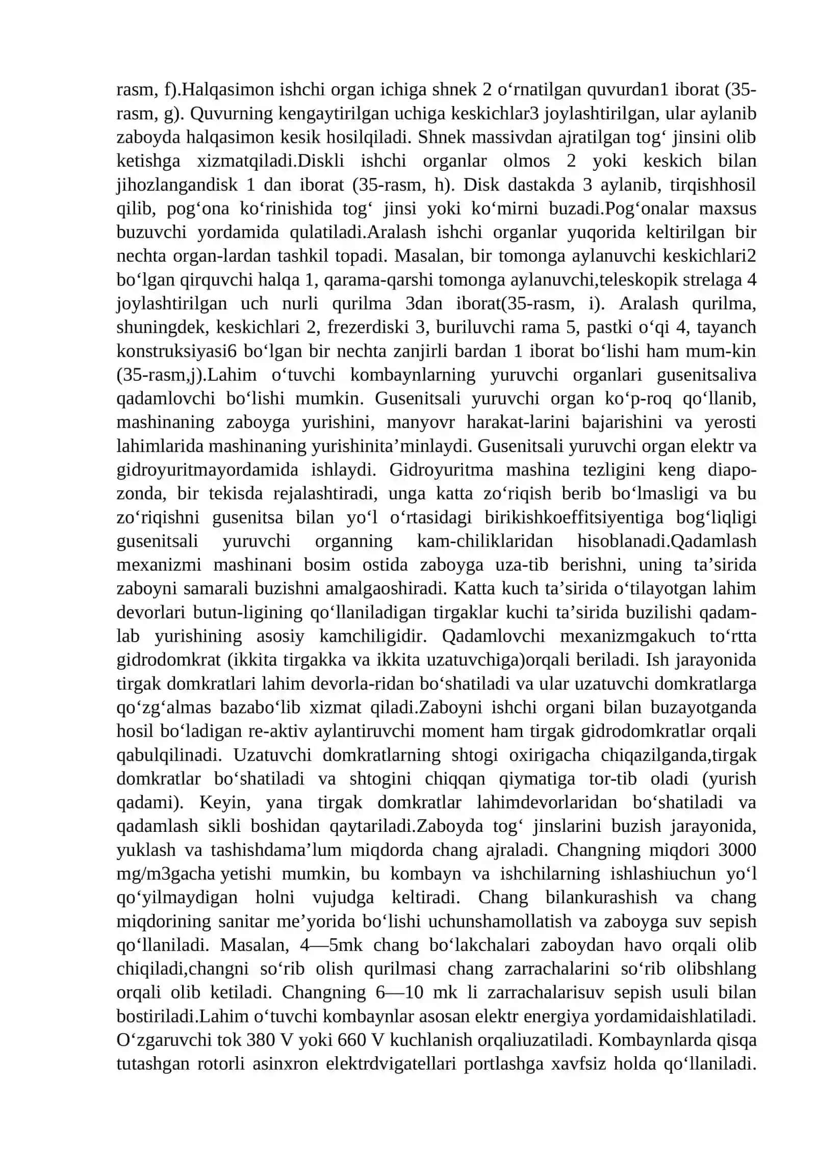 Lahim o'tuvchi kombaynlarning unumdorligini va yuritmalari 4