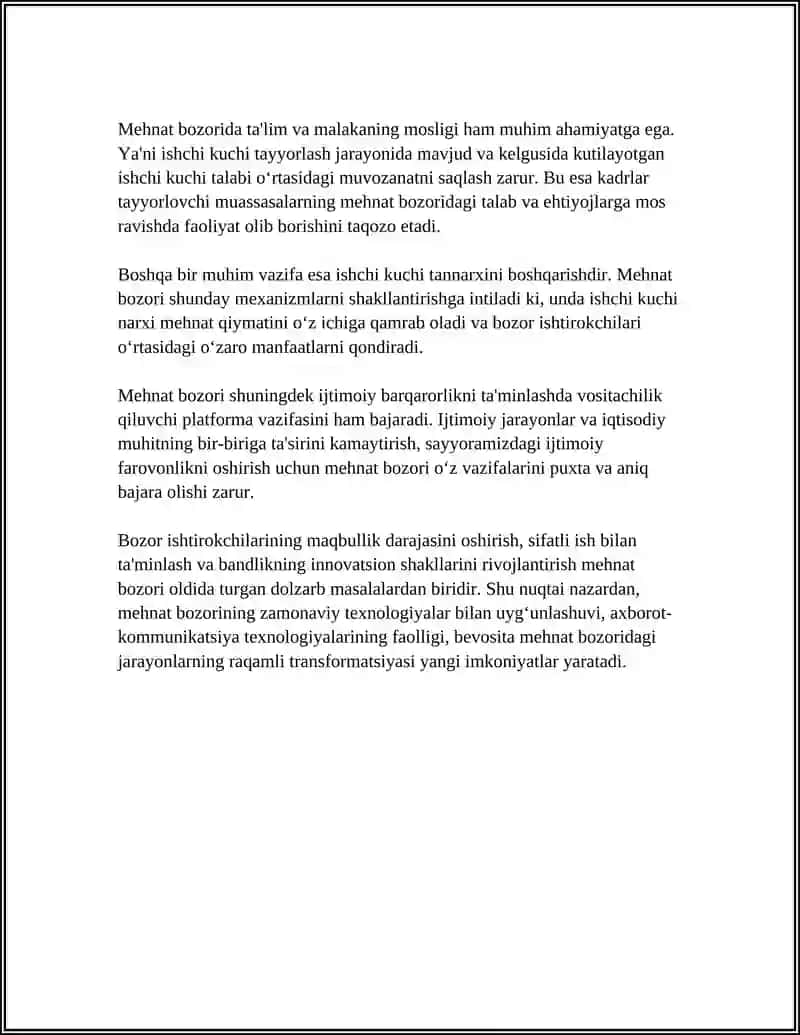 MEHNAT BOZORI VA UNING XUSUSIYATLARI 4