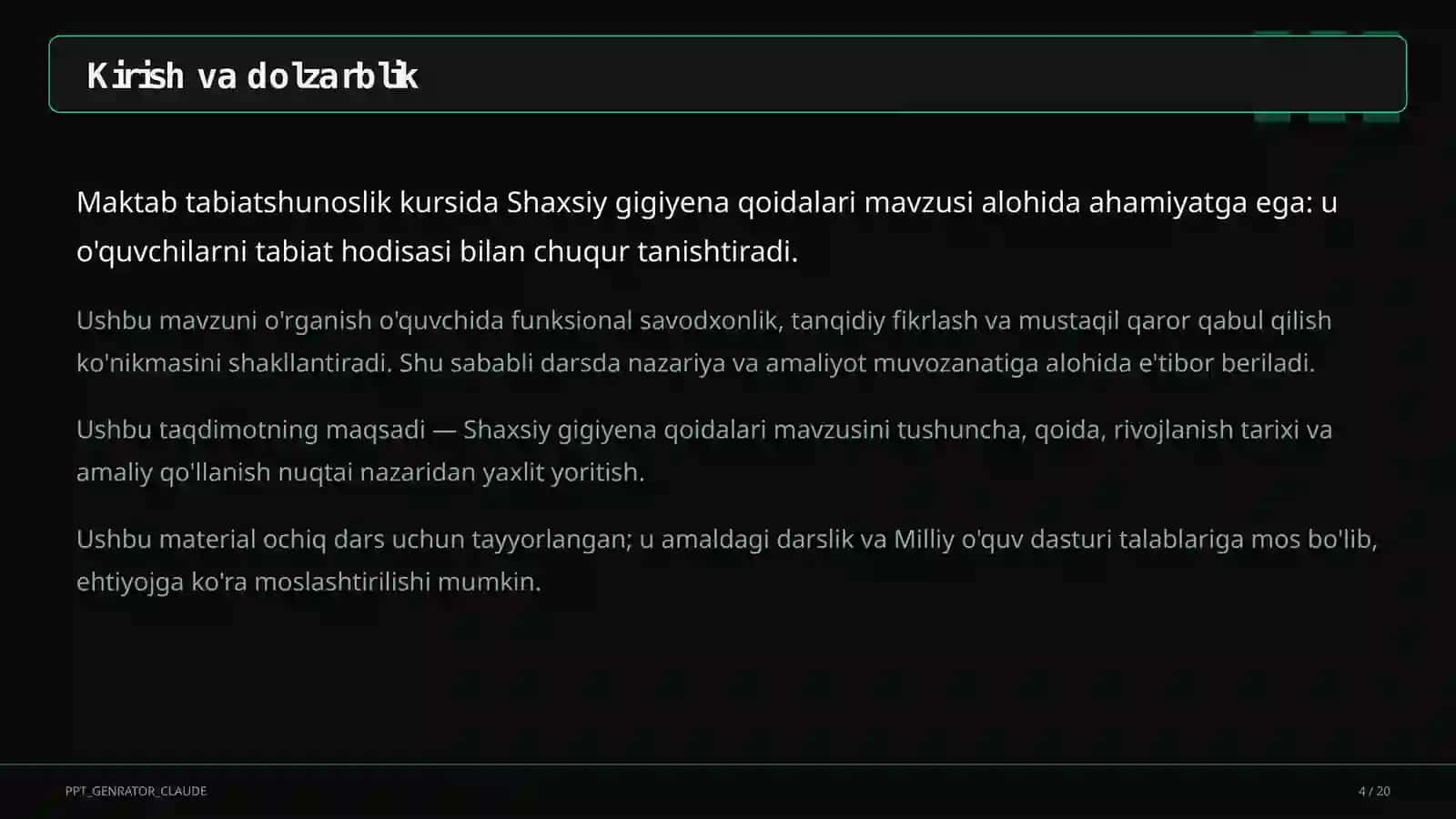 Shaxsiy gigiyena qoidalari (1-sinf) 4