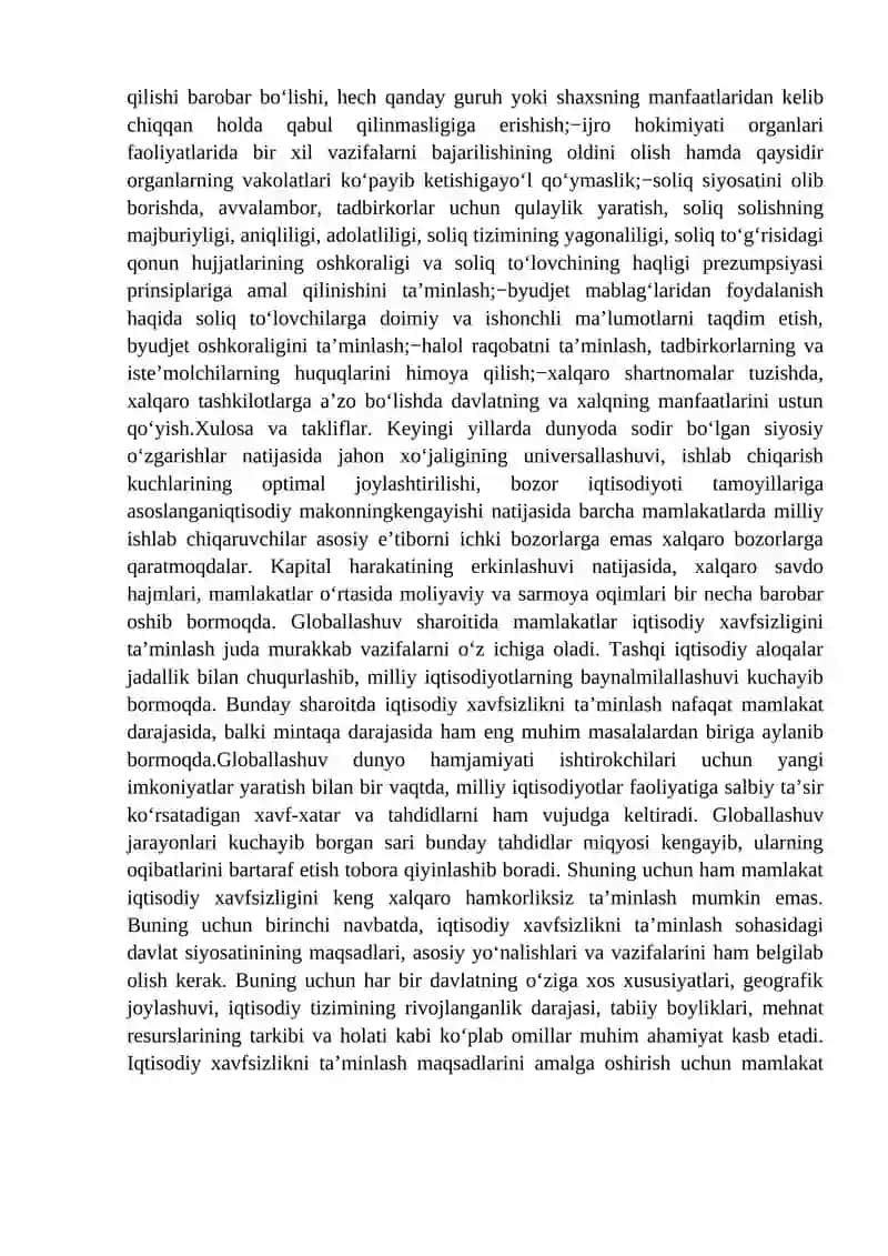 Iqtisodiyotni davlat tomonidan tartibga solish va iqtisodiy xavfsizlik 4