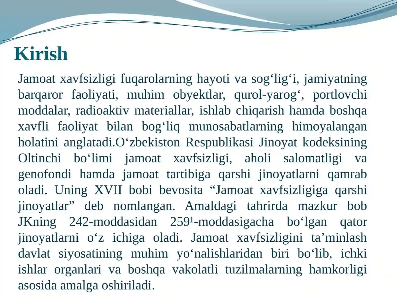 JAMOAT XAVFSIZLIGIGA QARSHI JINOYATLAR 4