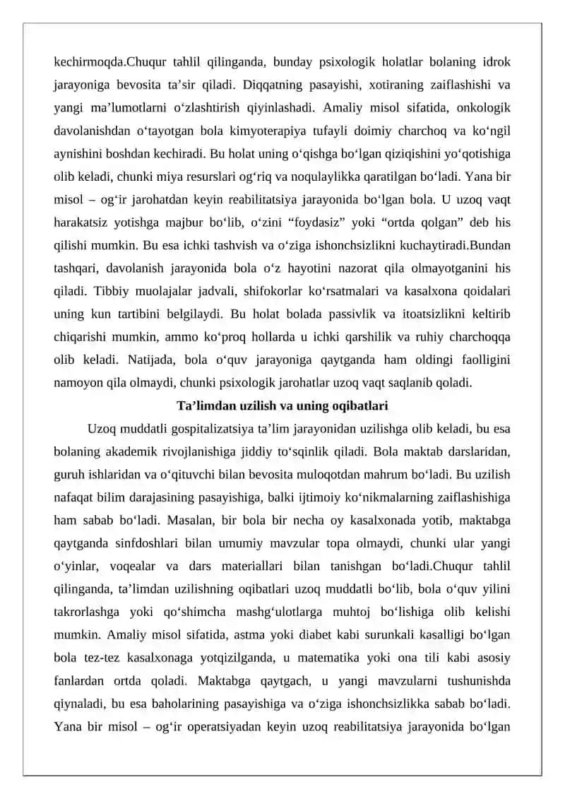 Uzoq muddatli gospitalizatsiya holatida o‘quv motivatsiyasini saqlab qolish 4