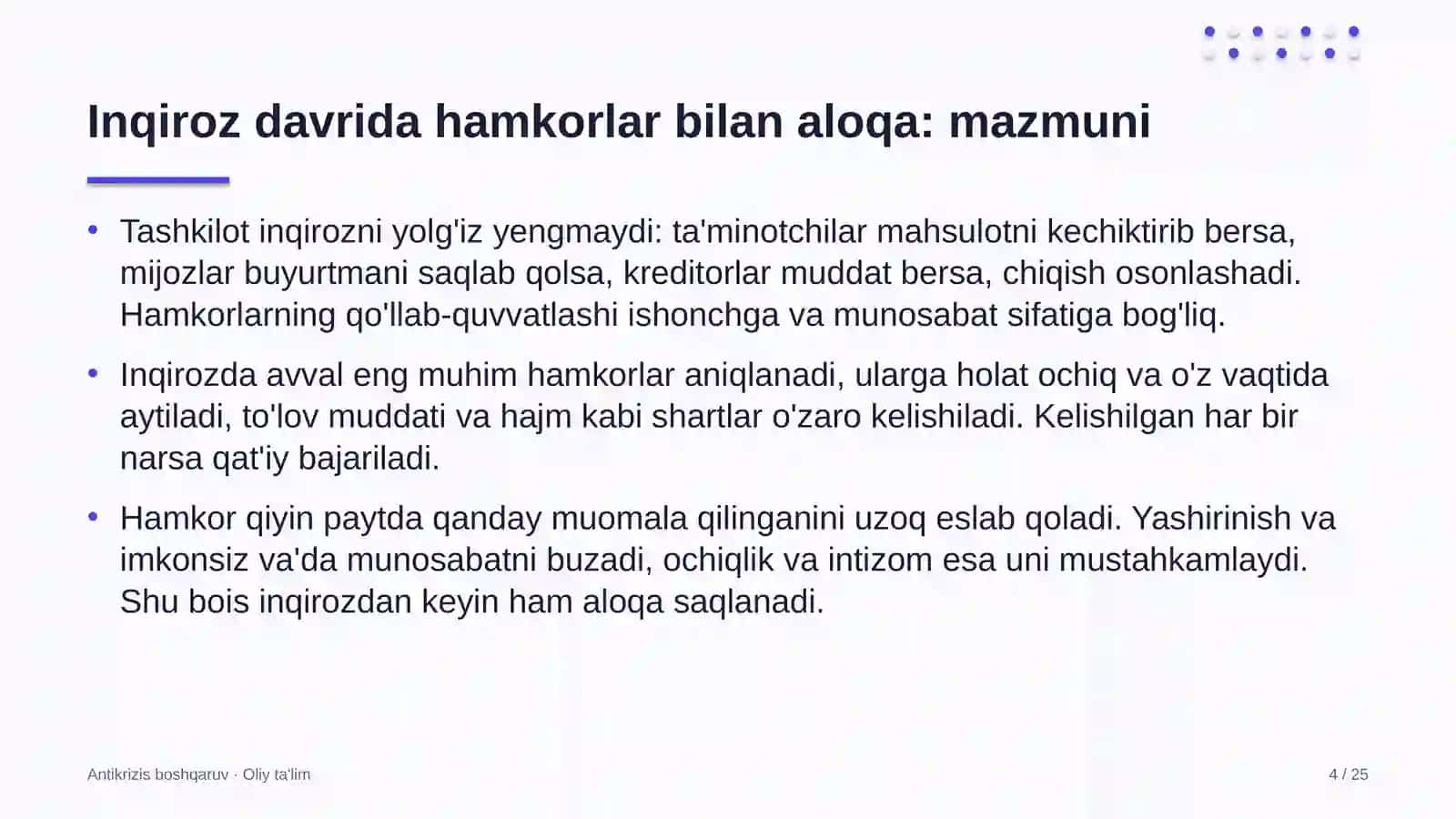 qog'oz sanoatida inqiroz davrida hamkorlar bilan munosabatlarni saqlash 7761 4