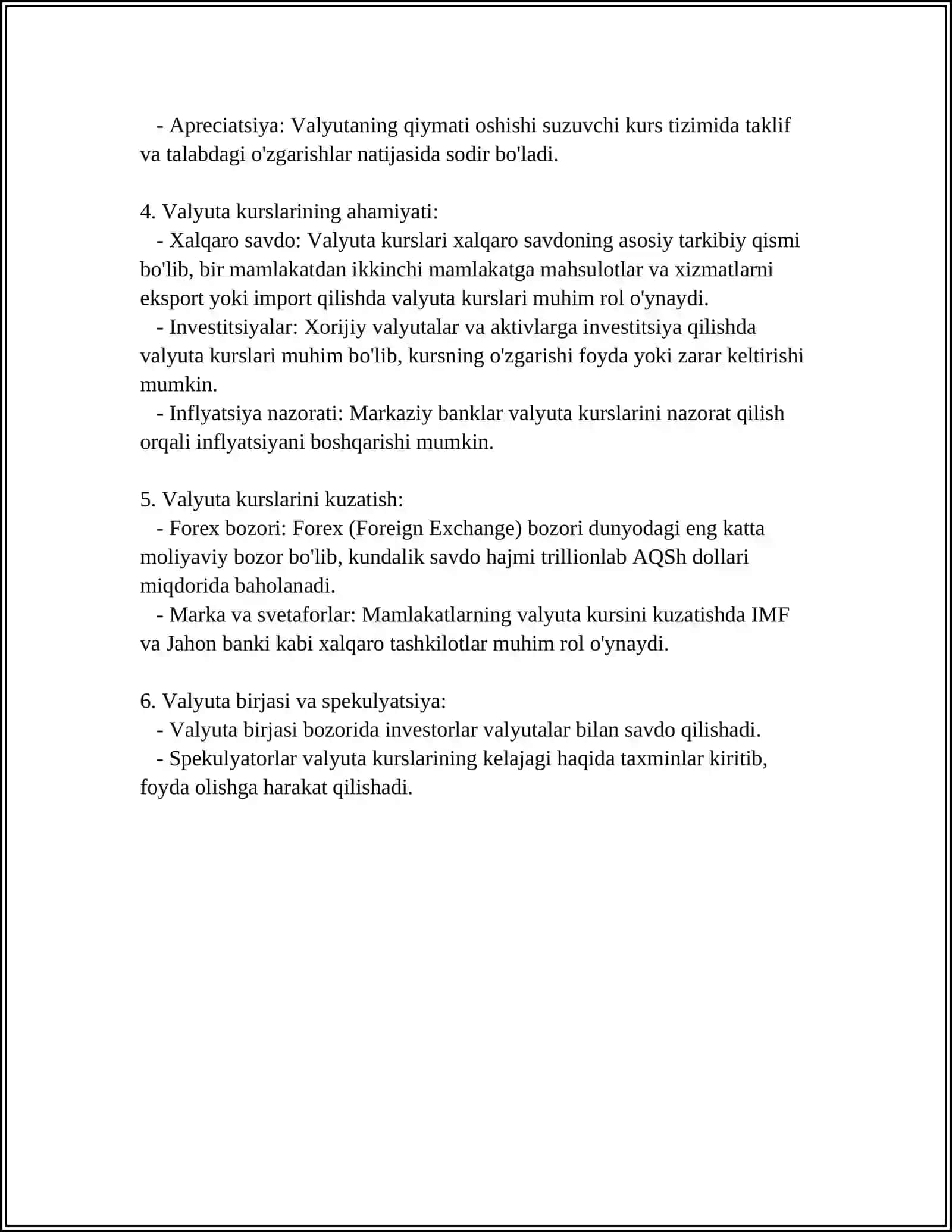 VALYUTA KURSI NAZARYASI 4