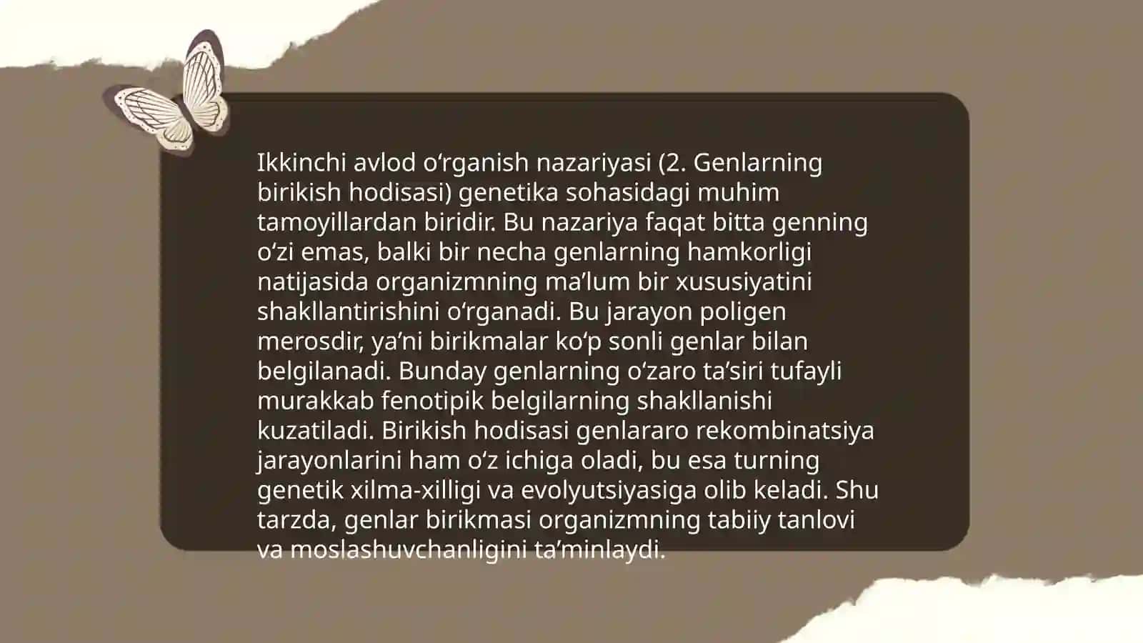 Xromosoma nazariyasi T.G. Morgan genlarning birikish xolati 4