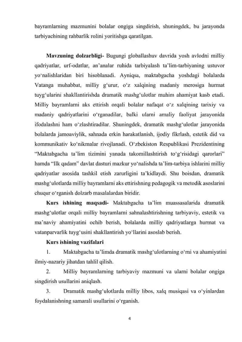 Dramatik mashgʻulotlarda bayramlarni aks ettirish. 4