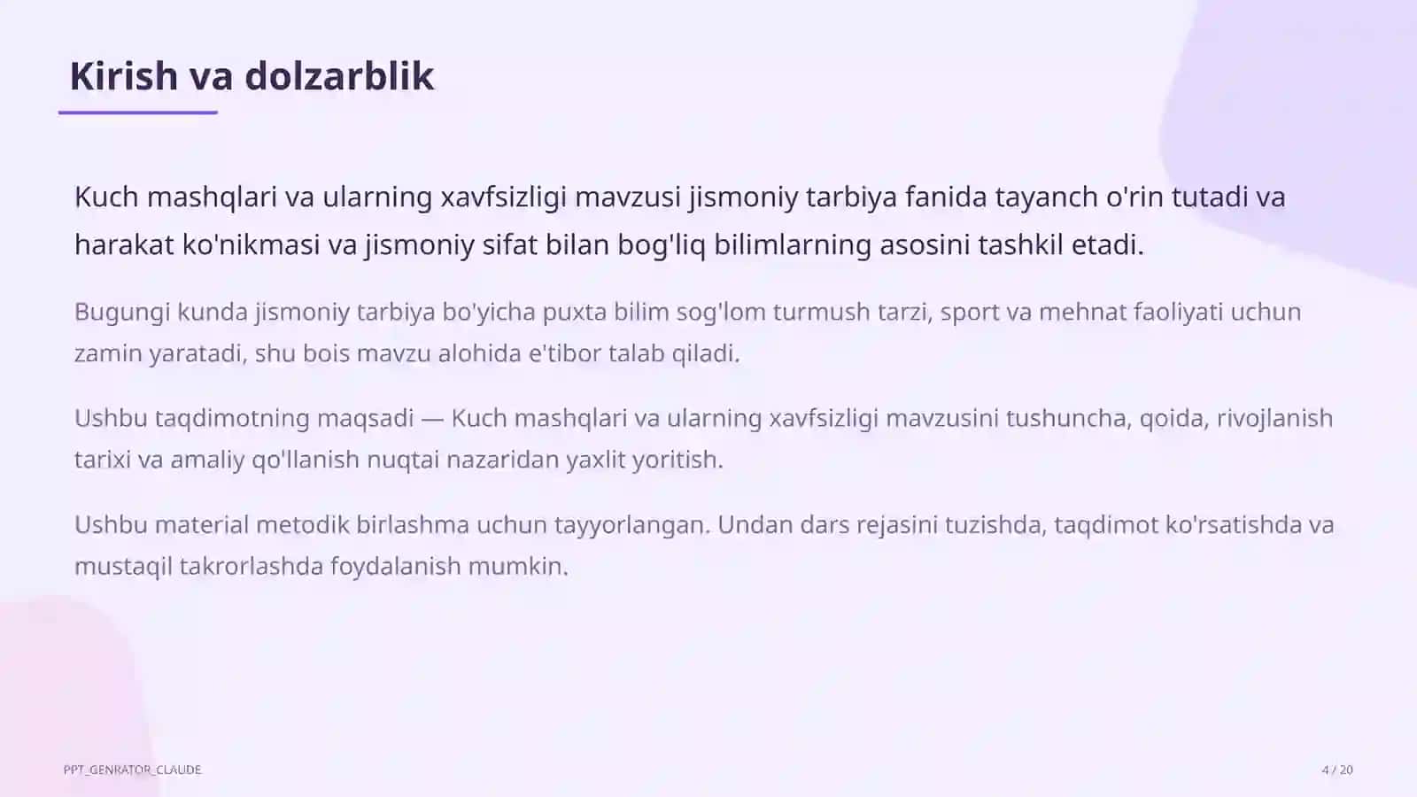 Kuch mashqlari va ularning xavfsizligi (8-sinf) 4