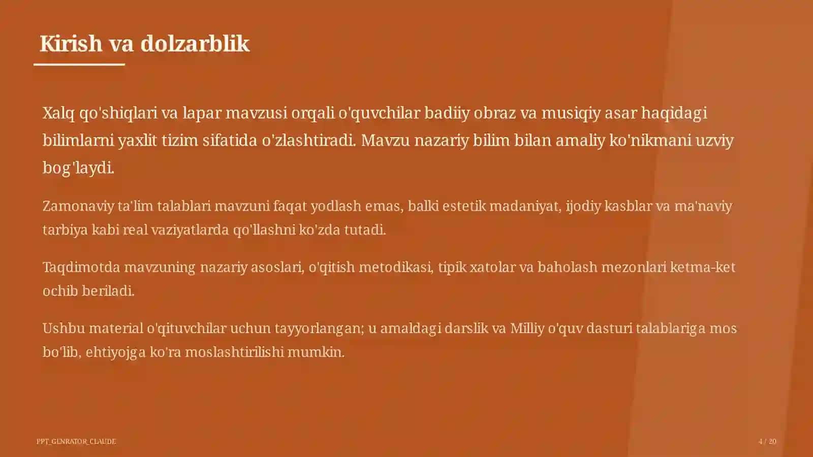 Xalq qo'shiqlari va lapar (3-sinf) 4