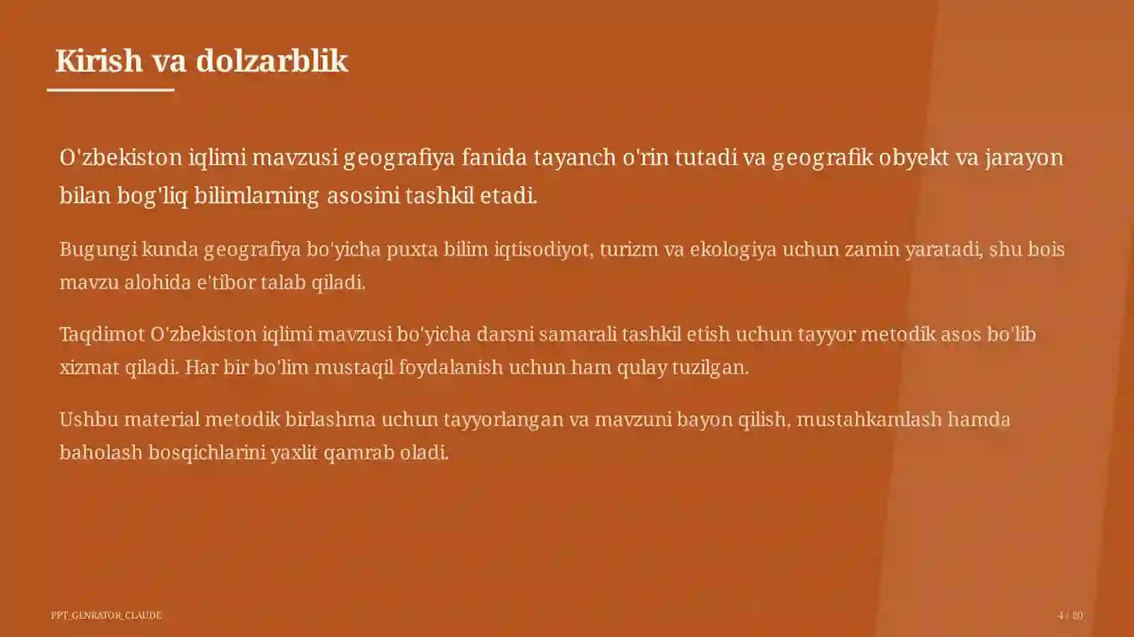 O'zbekiston iqlimi (8-sinf) 4