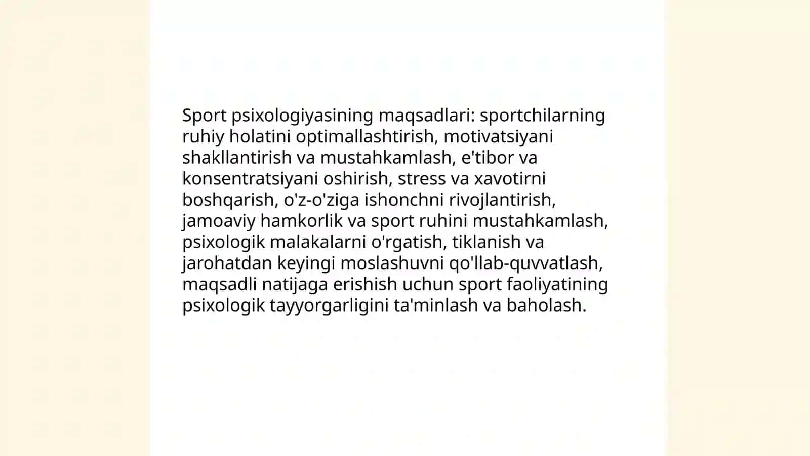 Sport psixologiyasining predmeti, maqsad va vazifalari 4
