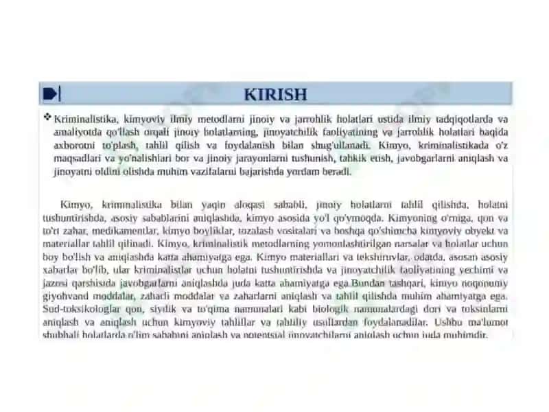 Kriminalistika va Kimyo 4