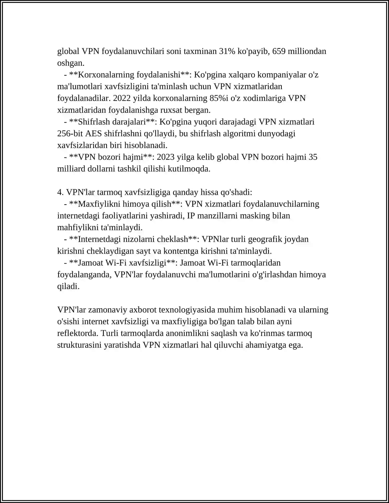 VERTUAL HIMOYALANGAN TARMOQ VA UNDAN AMALIYOTDA FOYDALANISH 4