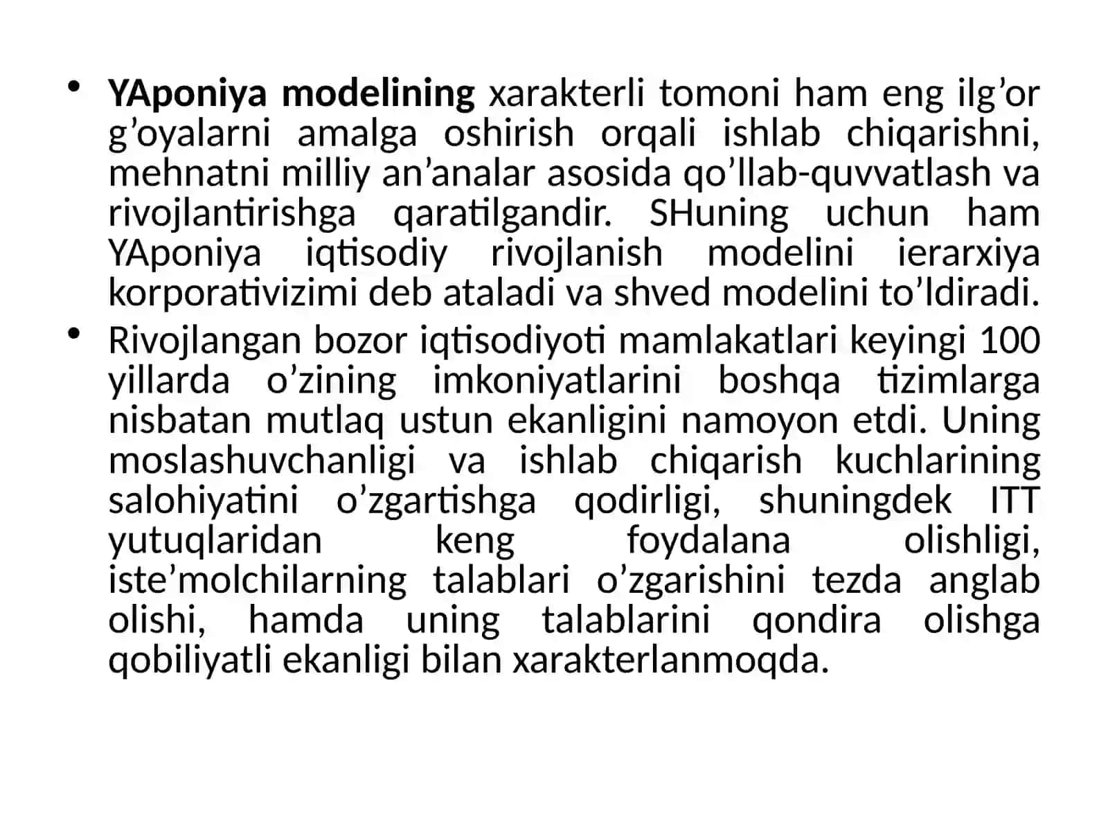 Rivojlangan mamlakatlar iqtisodiyoti 4