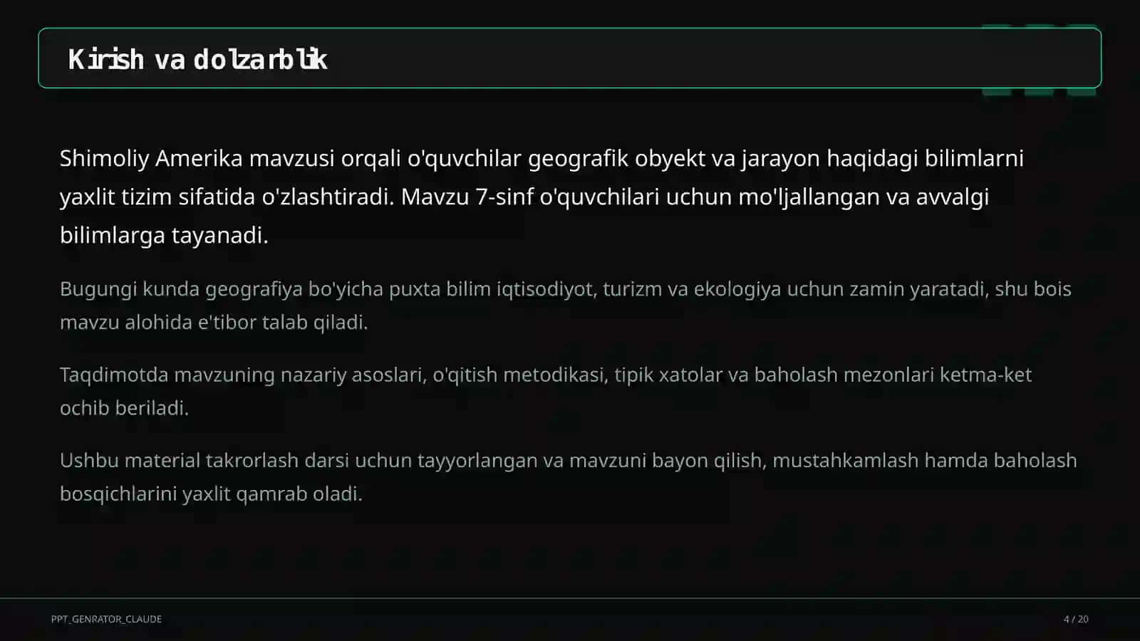 Shimoliy Amerika (7-sinf) 4
