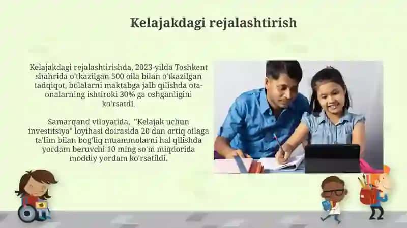 Ota-onalarning yordamga muhtoj bolalarni ta'lim tizimiga jalb etishda ota-onalarning roli 4