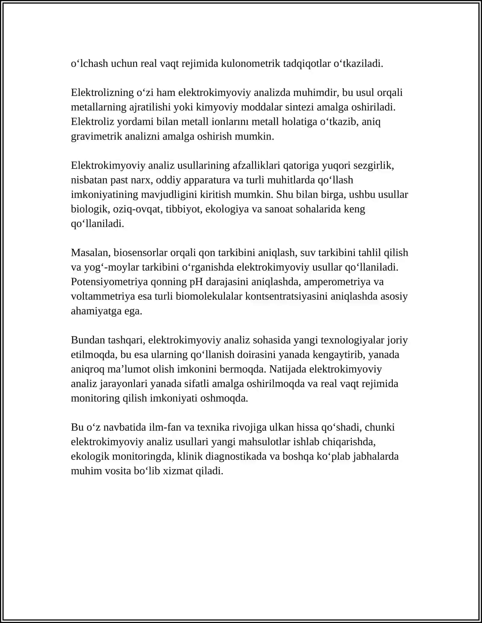 ELEKTROKIMYOVIY TAXLIL USULLARI.ELEKTROKIMYOVIY ANALIZ USULLARINING TASNIFI 4