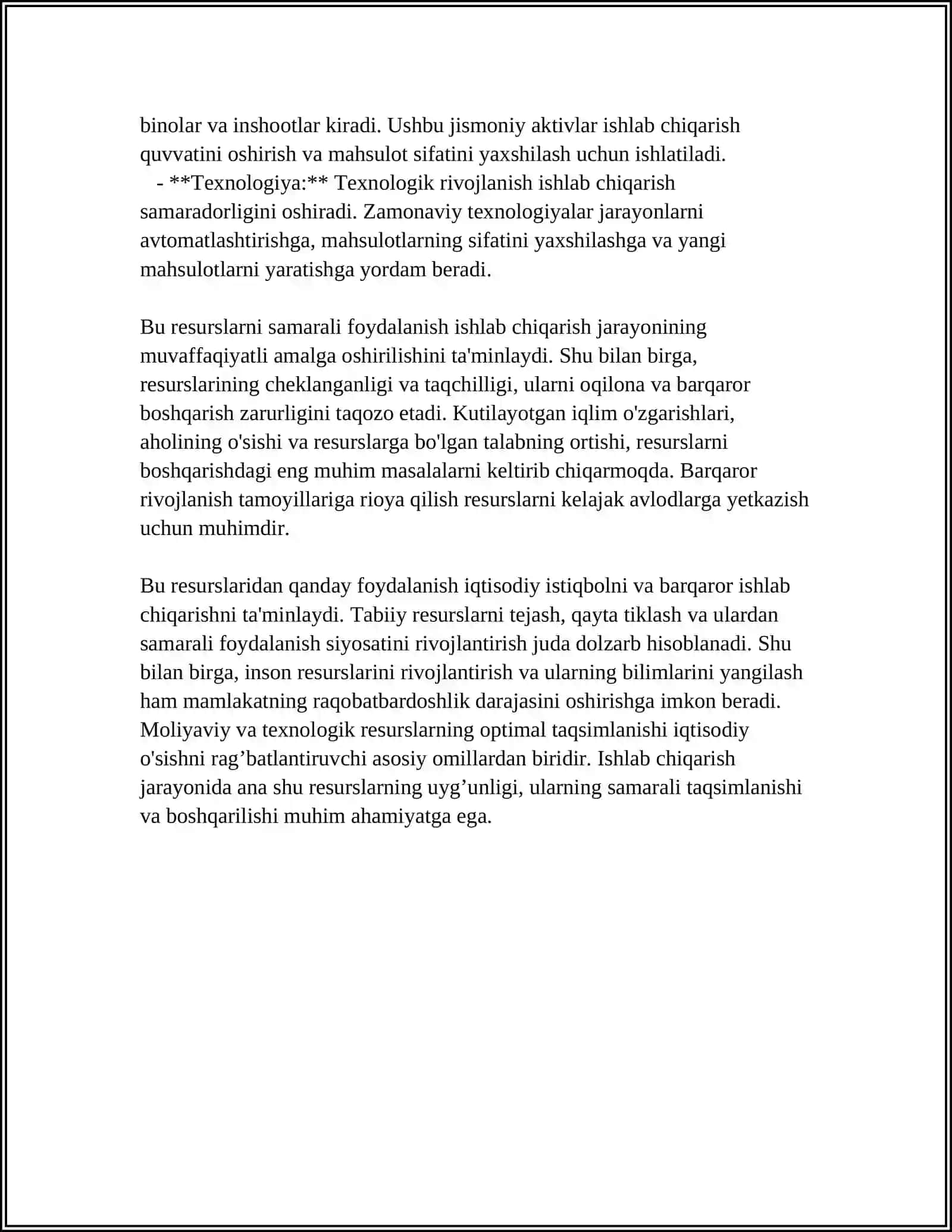 ISHLAB CHIQARISH JARAYONIDA ISHLATILADIGAN RESURSLAR 4