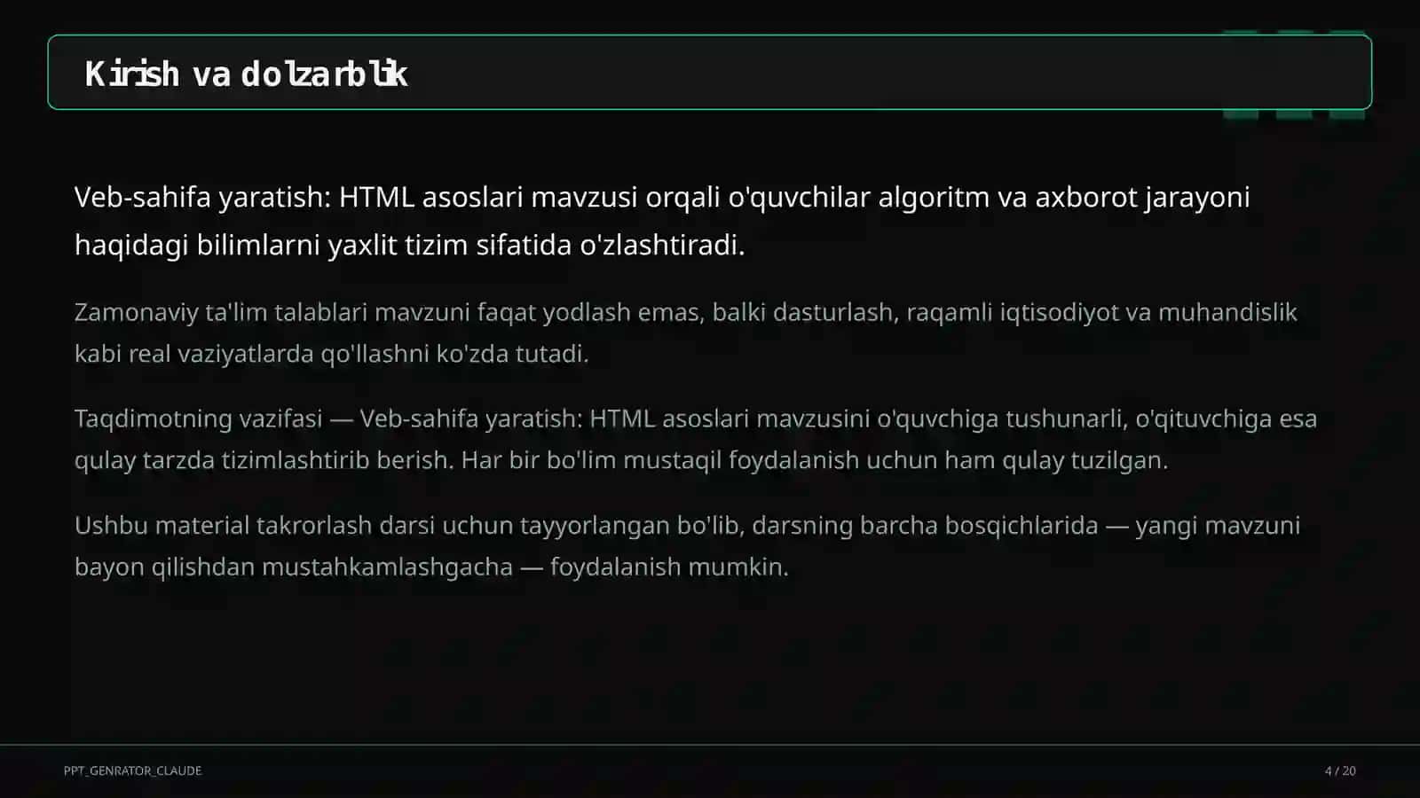 HTML asoslari (9-sinf) 4