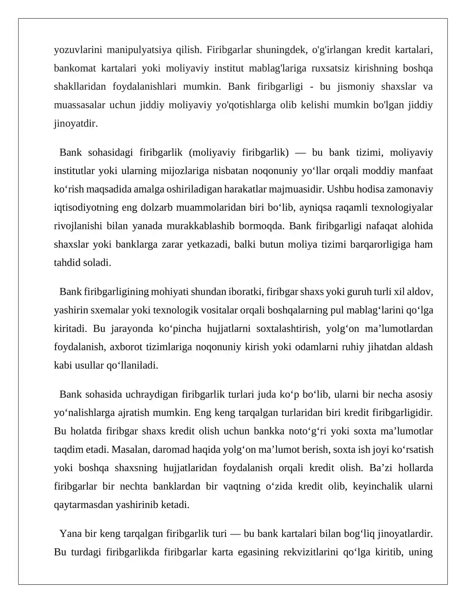 Bank sohasidagi firibgarlik holatlari 4