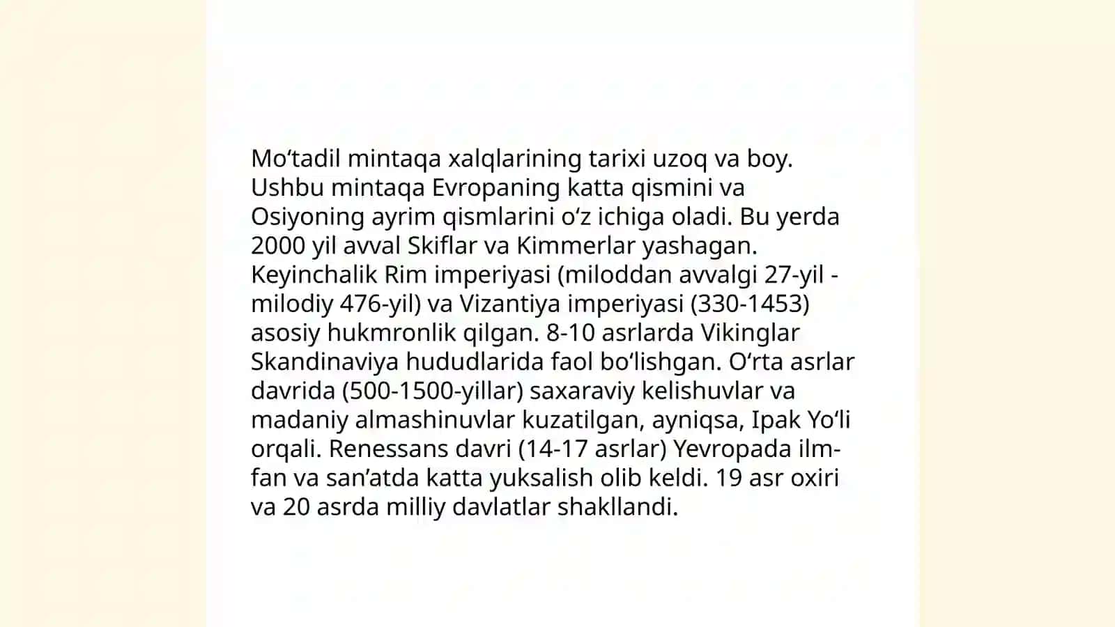Moʻtadil mintaqa xalqlari 4