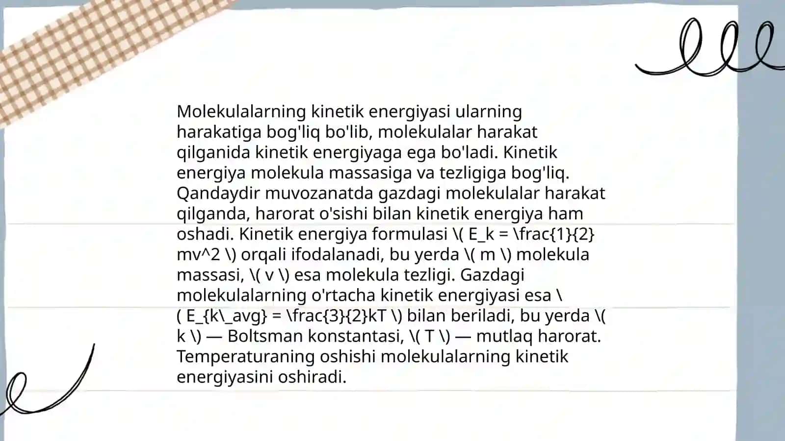 Ideal gaz molekulyar kinetik nazariyasi 4