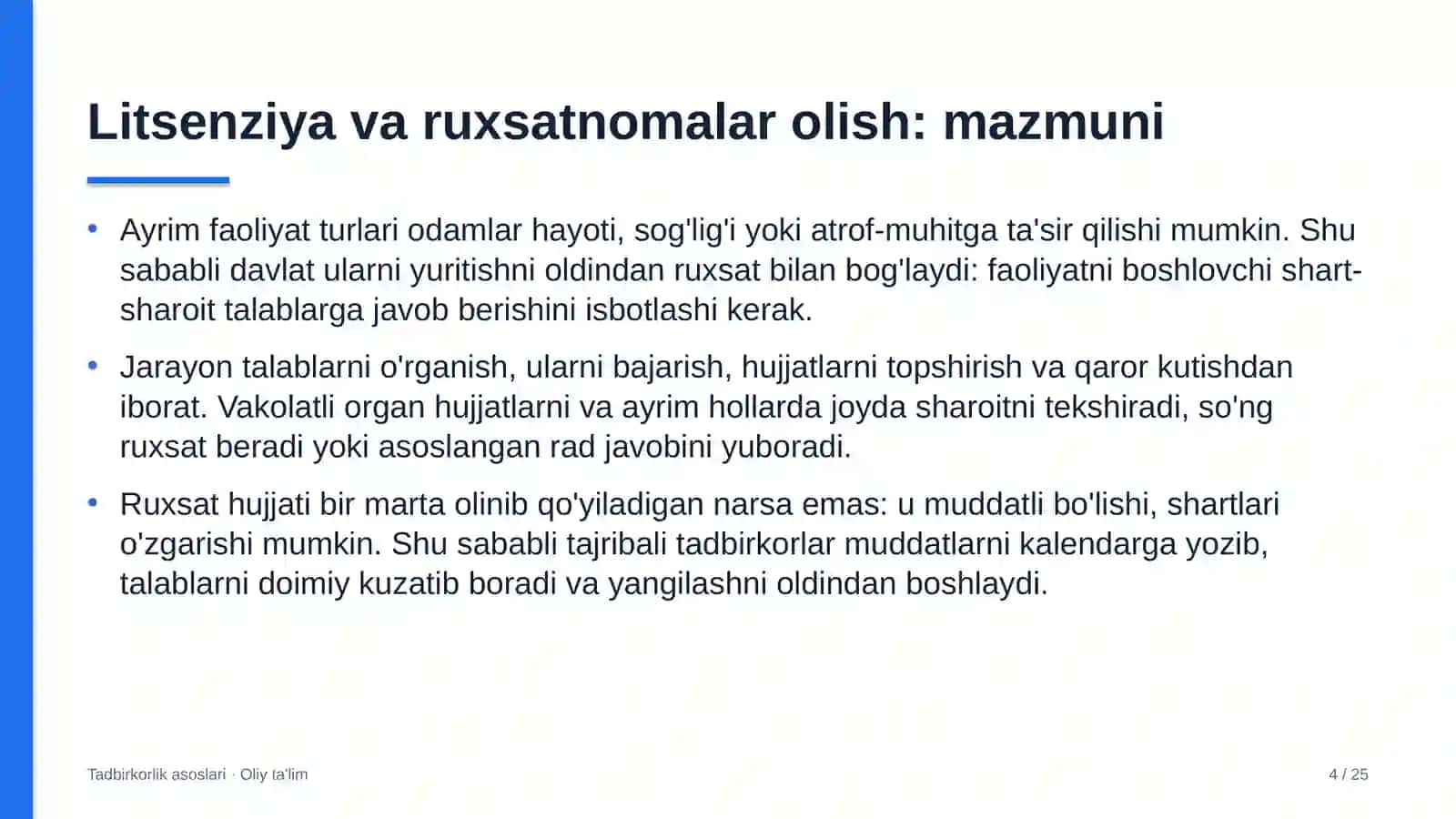 Axborot xavfsizligi xizmatlarida litsenziya va ruxsatnomalar olish 4