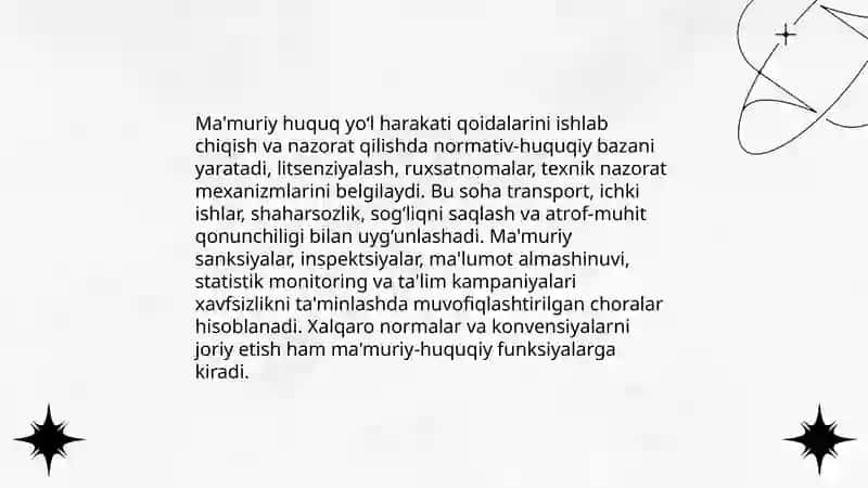 Harakat xavfsizligini ta'minlash huquqini boshqa tarmoq huquqlari bilan bog'liqligi 4