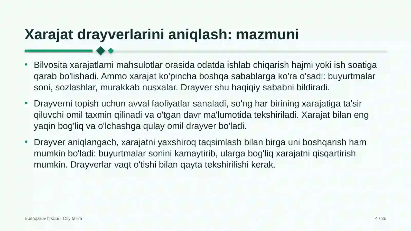 Dehqon xo'jaliklarida xarajat drayverlarini aniqlash 4