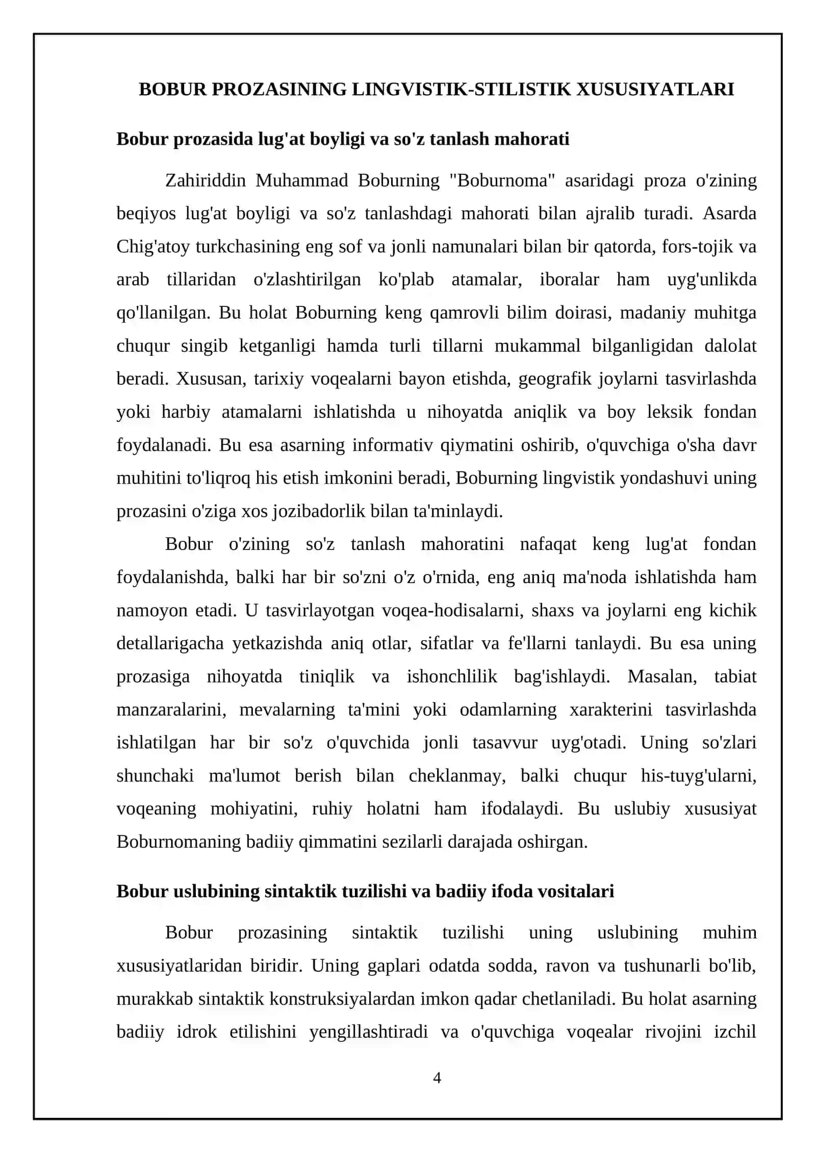 "Boburnoma''ning badiiy xususiyatlari" 4