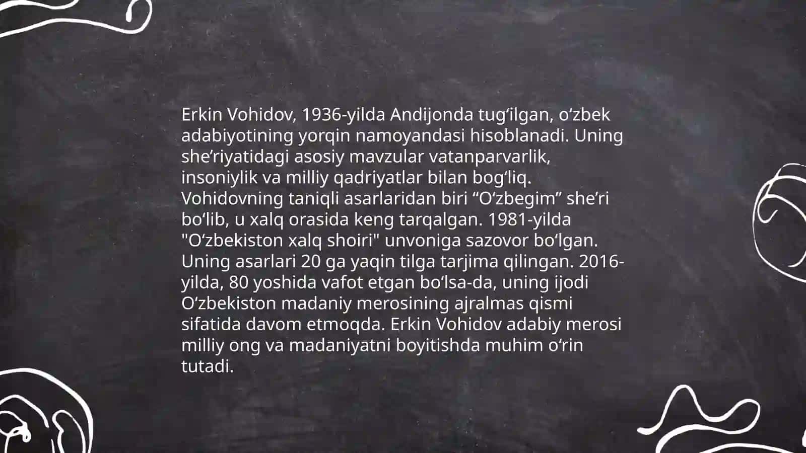 Erkin Vohidovning "Soʻz latofati"asari 4