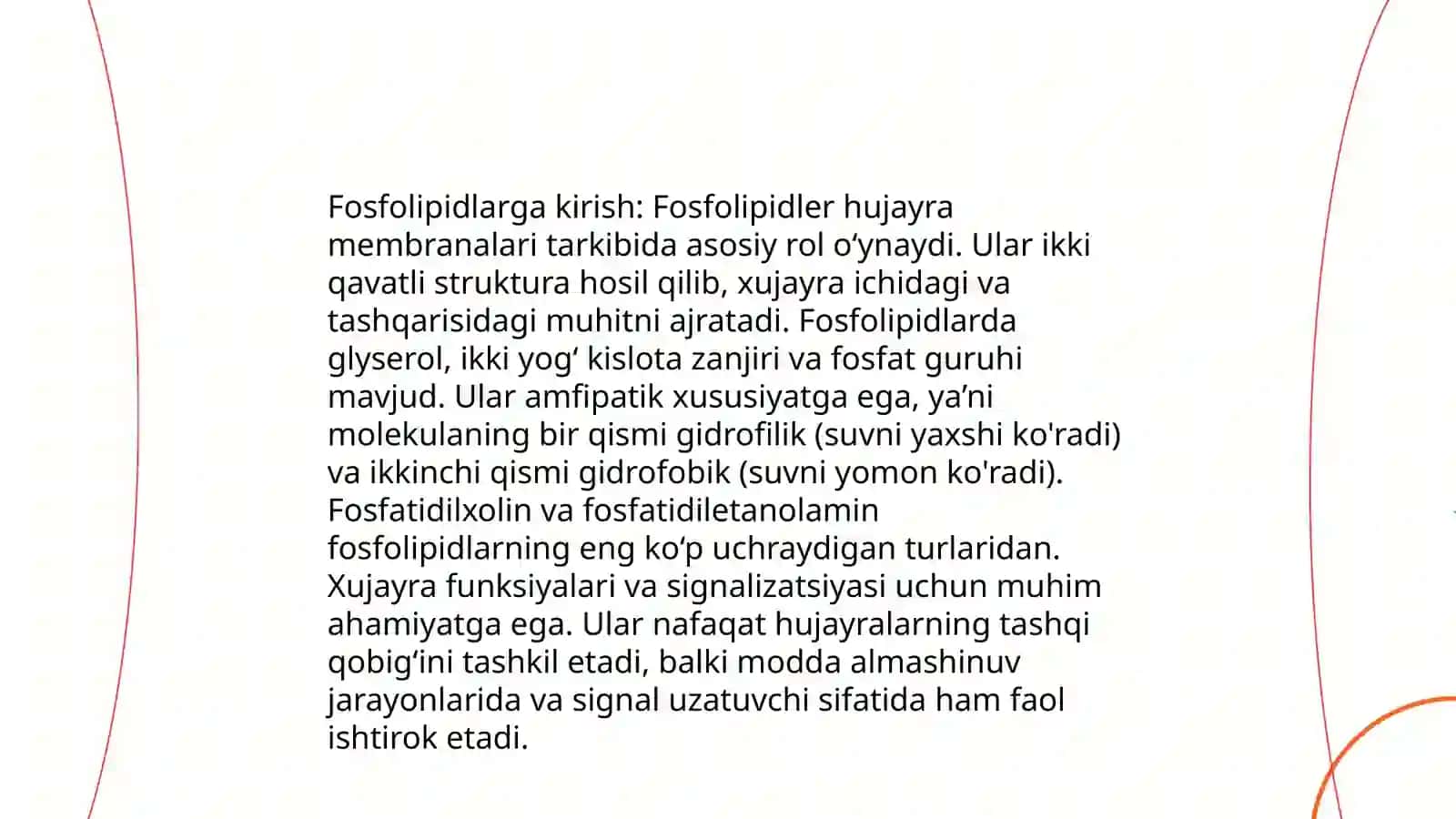 Lipidlar va lipoidlar. Biologik membranalar 4