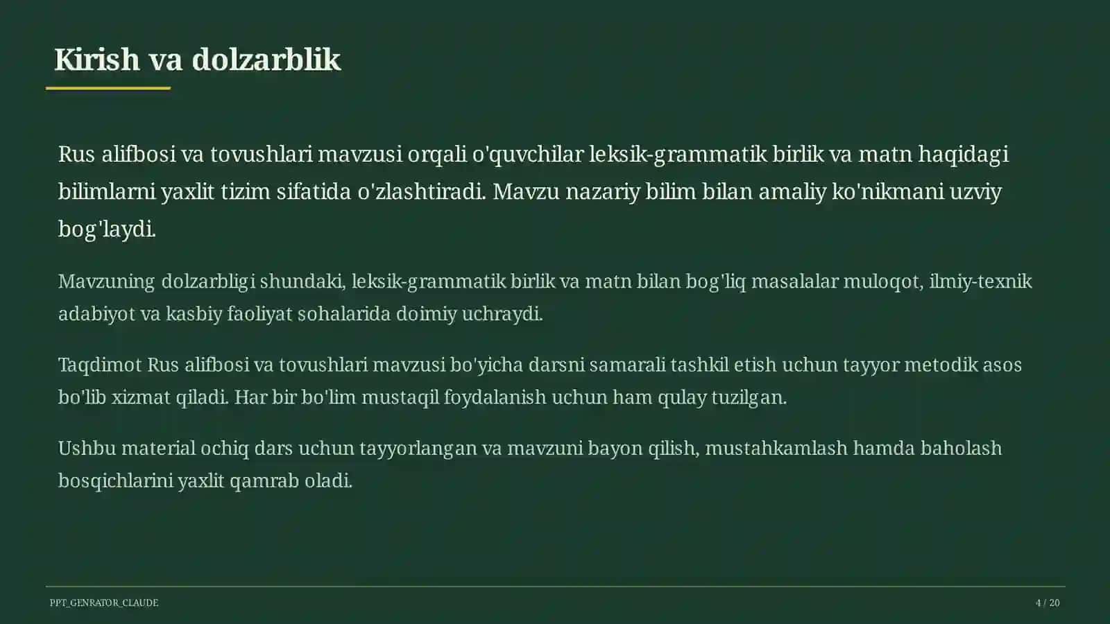 Rus alifbosi va tovushlari (2-sinf) 4