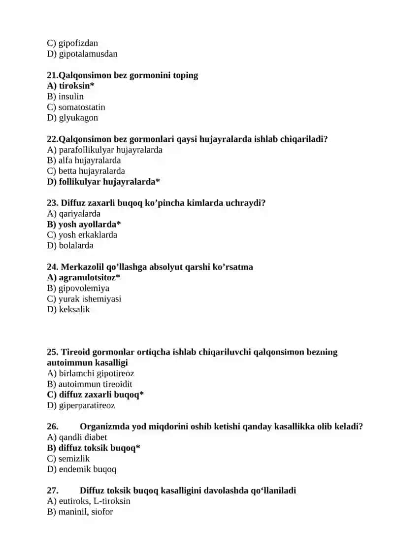 Oddiy test savollari 4