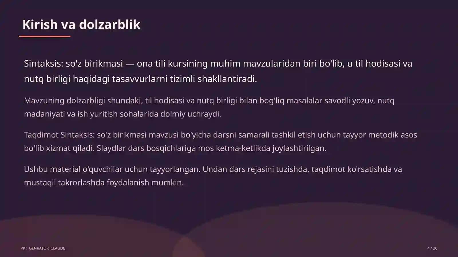 Sintaksis: so'z birikmasi (8-sinf) 4